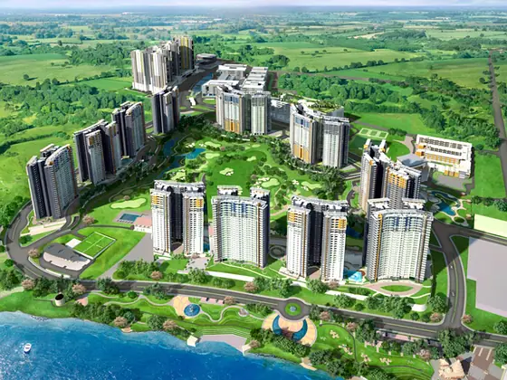 Aerial master plan of the 138-acre Blue Ridge township at Hinjawadi, Pune
