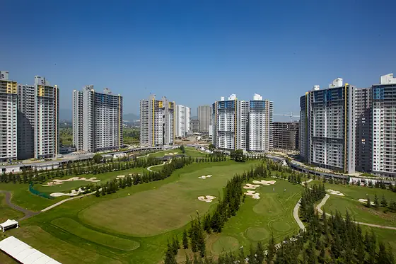 Blue Ridge township golf course with residential towers
